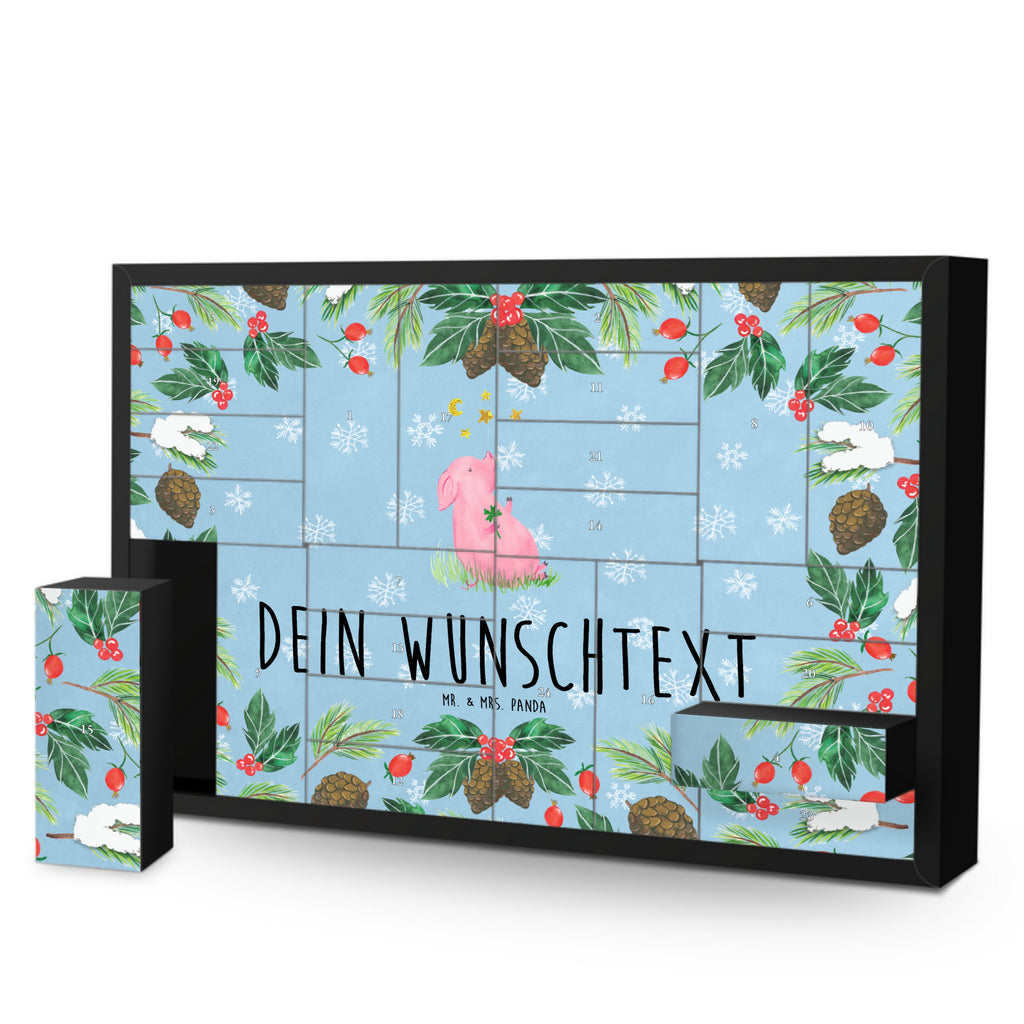 Personalisierter Befüllbarer Adventskalender Schwein Glück Befüllbarer Adventskalender, Adventskalender zum selbst befüllen, Tiermotive, Gute Laune, lustige Sprüche, Tiere, Glücksschwein. Glück, Schwein, Schweinchen, Sterne, Sernchen, Ziele, Träume, Motivation, Glücksbringer