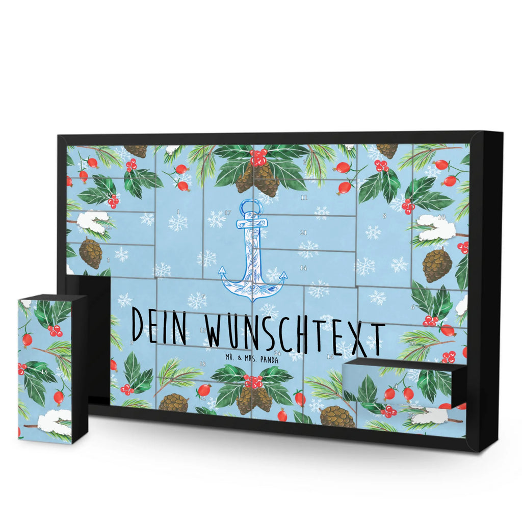 Personalisierter Befüllbarer Adventskalender Anker Blau Befüllbarer Adventskalender, Adventskalender zum selbst befüllen, Tiermotive, Gute Laune, lustige Sprüche, Tiere