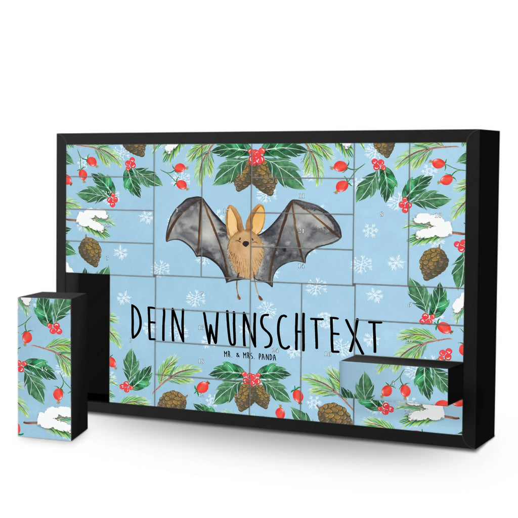 Personalisierter Befüllbarer Adventskalender Fledermaus Flügel Befüllbarer Adventskalender, Adventskalender zum selbst befüllen, Tiermotive, Gute Laune, lustige Sprüche, Tiere