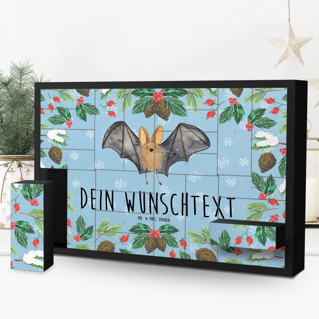 Personalisierter Befüllbarer Adventskalender Fledermaus Flügel Befüllbarer Adventskalender, Adventskalender zum selbst befüllen, Tiermotive, Gute Laune, lustige Sprüche, Tiere