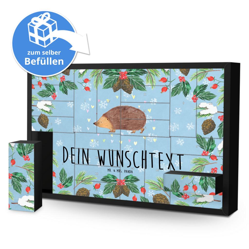 Personalisierter Befüllbarer Adventskalender Igel Herzen Befüllbarer Adventskalender, Adventskalender zum selbst befüllen, Tiermotive, Gute Laune, lustige Sprüche, Tiere, Liebe, Herz, Herzen, Igel, Vertrauen, Kuss, Leben