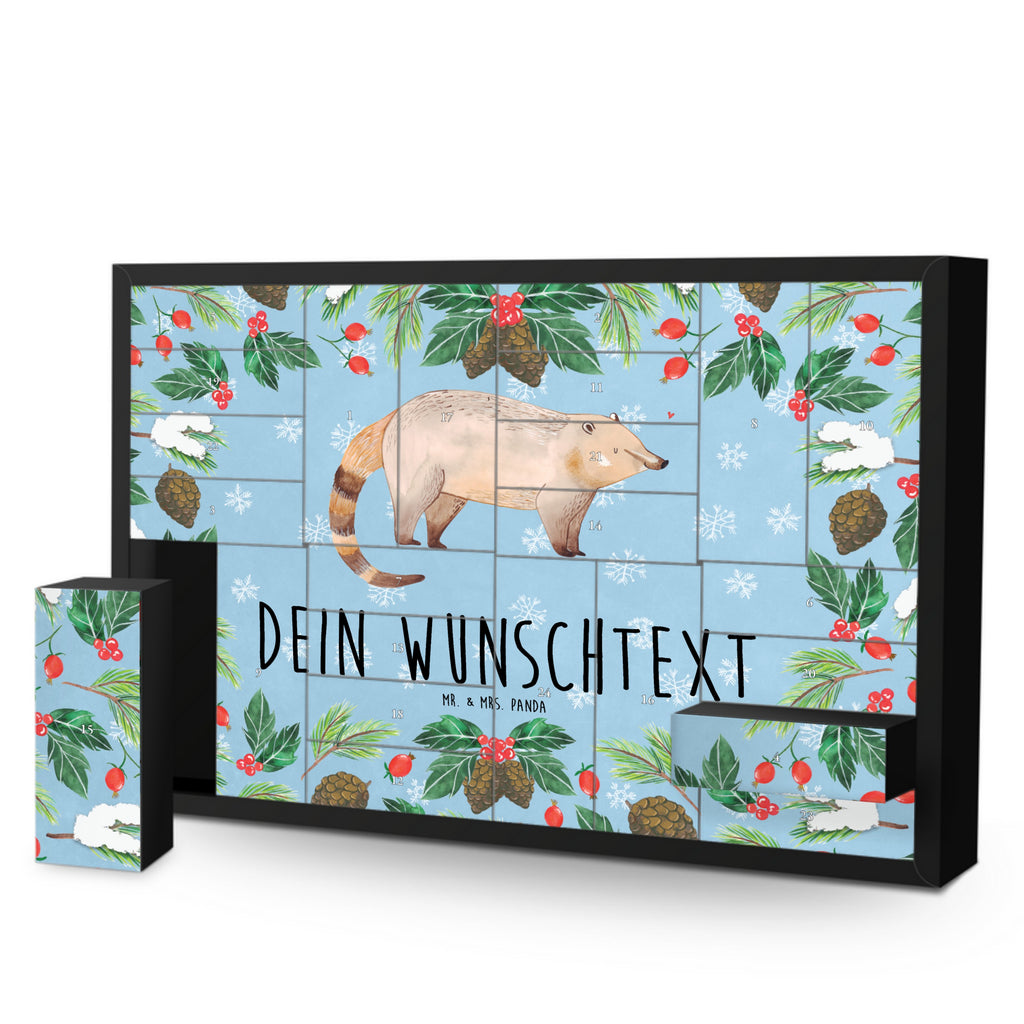 Personalisierter Befüllbarer Adventskalender Nasenbär Befüllbarer Adventskalender, Adventskalender zum selbst befüllen, Tiermotive, Gute Laune, lustige Sprüche, Tiere, Nasenbär, Nasenbären, Rüsselbär, Bär