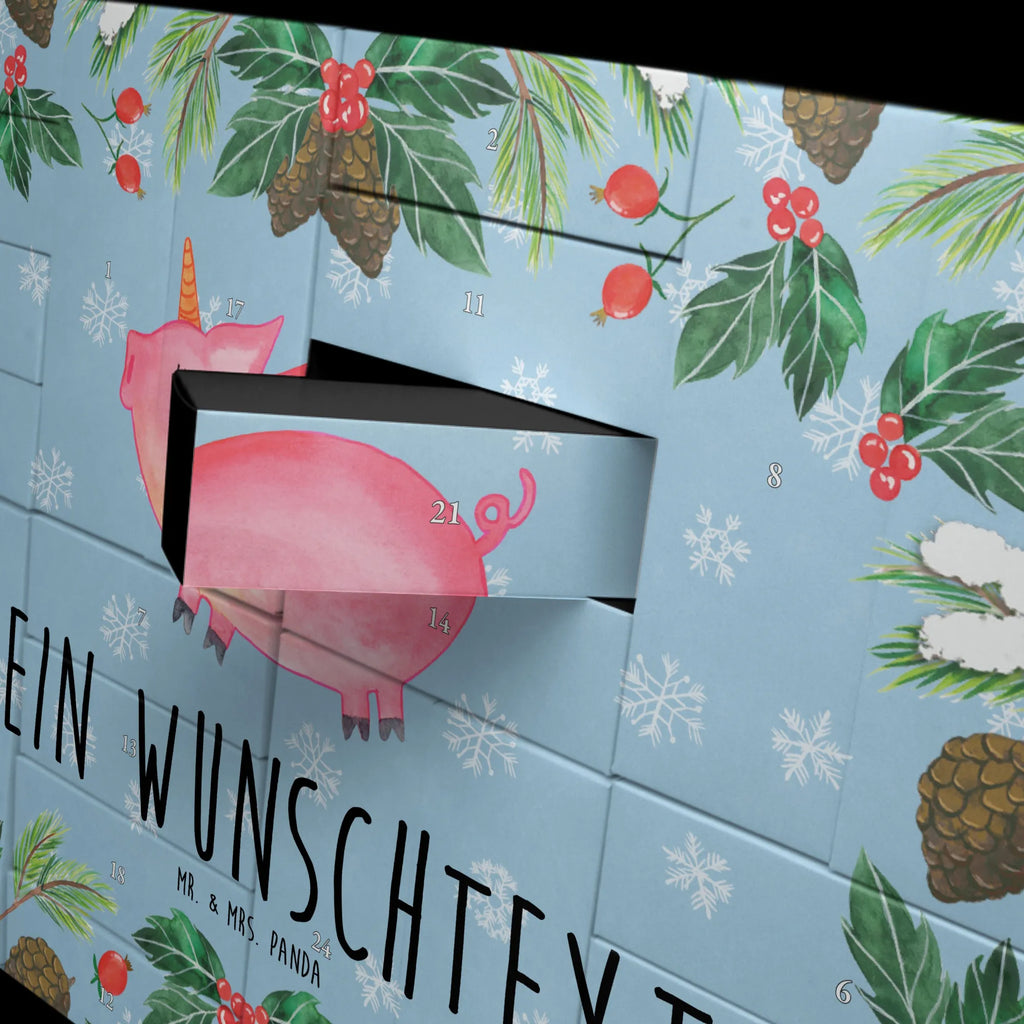 Personalisierter Befüllbarer Adventskalender Einhorn Schwein Befüllbarer Adventskalender, Adventskalender zum selbst befüllen, Einhorn, Einhörner, Einhorn Deko, Pegasus, Unicorn, Party, Spaß, Schwein, Schweinhorn, Bauer, witzig. lustig, Spruch, geschenk, Pig, Piggy, funny, english, englisch