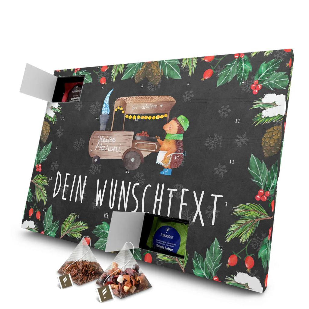 Personalisierter Tee Adventskalender Igel Maronen Personalisierter Tee Adventskalender, Winter, Weihnachten, Weihnachtsdeko, Nikolaus, Advent, Heiligabend, Wintermotiv, Maronen, Weihnachtsmarkt, Kastanien, Duft