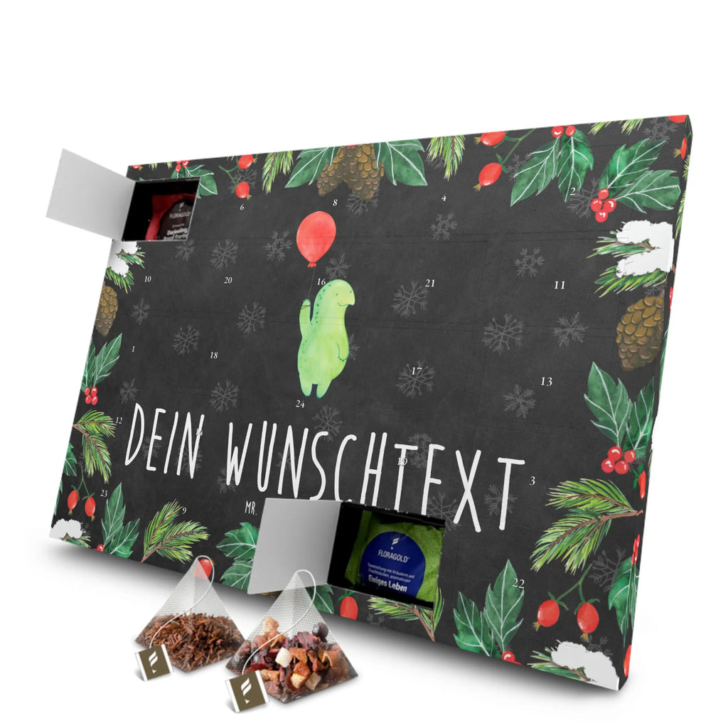 Personalisierter Tee Adventskalender Schildkröte Luftballon Personalisierter Tee Adventskalender, Schildkröte, Schildkröten, Mutausbruch, Motivation, Motivationsspruch