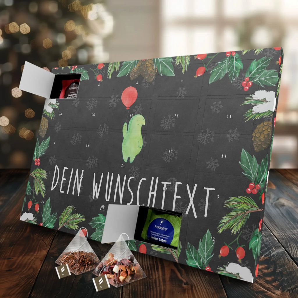 Personalisierter Tee Adventskalender Schildkröte Luftballon Personalisierter Tee Adventskalender, Schildkröte, Schildkröten, Mutausbruch, Motivation, Motivationsspruch