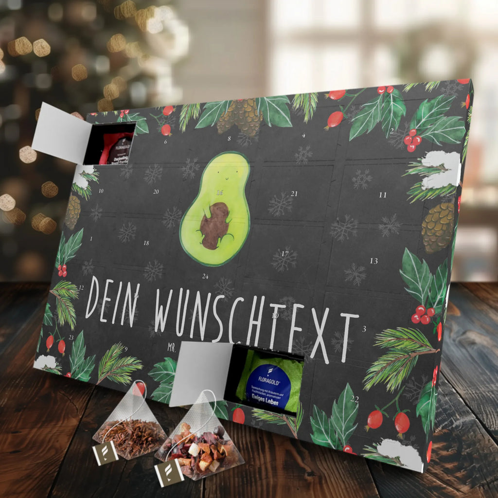 Personalisierter Tee Adventskalender Avocado Kern Personalisierter Tee Adventskalender, Avocado, Veggie, Vegan, Gesund, Avokado, Avocadokern, Kern, Pflanze, Spruch Leben