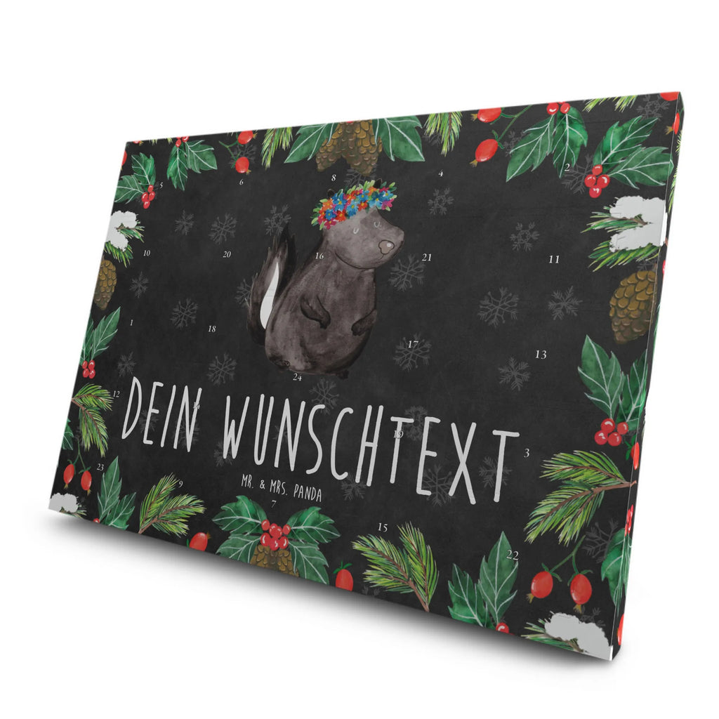 Personalisierter Tee Adventskalender Stinktier Mädchen Personalisierter Tee Adventskalender, Stinktier, Skunk, Wildtier, Raubtier, Stinker, Stinki, Yoga, Namaste, Lebe, Liebe, Lache