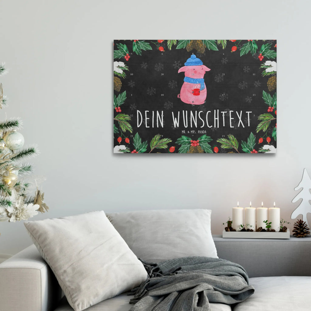 Personalisierter Tee Adventskalender Schwein Glühwein Personalisierter Tee Adventskalender, Winter, Weihnachten, Weihnachtsdeko, Nikolaus, Advent, Heiligabend, Wintermotiv, Glühschwein, Glühwein, Weihnachtsmarkt, Punsch