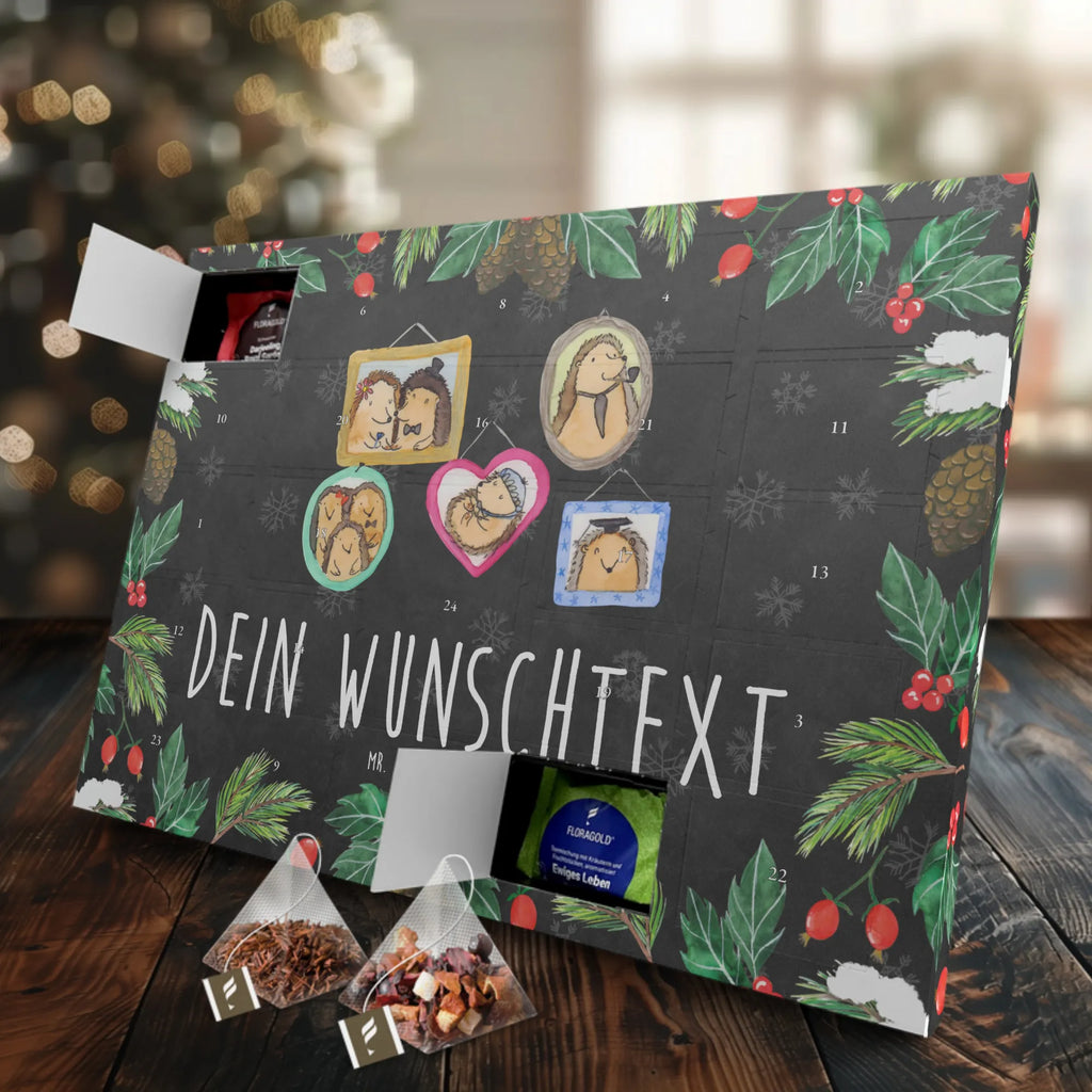 Personalisierter Tee Adventskalender Igel Familie Personalisierter Tee Adventskalender, Familie, Vatertag, Muttertag, Bruder, Schwester, Mama, Papa, Oma, Opa, Liebe, Igel, Bilder, Zusammenhalt, Glück