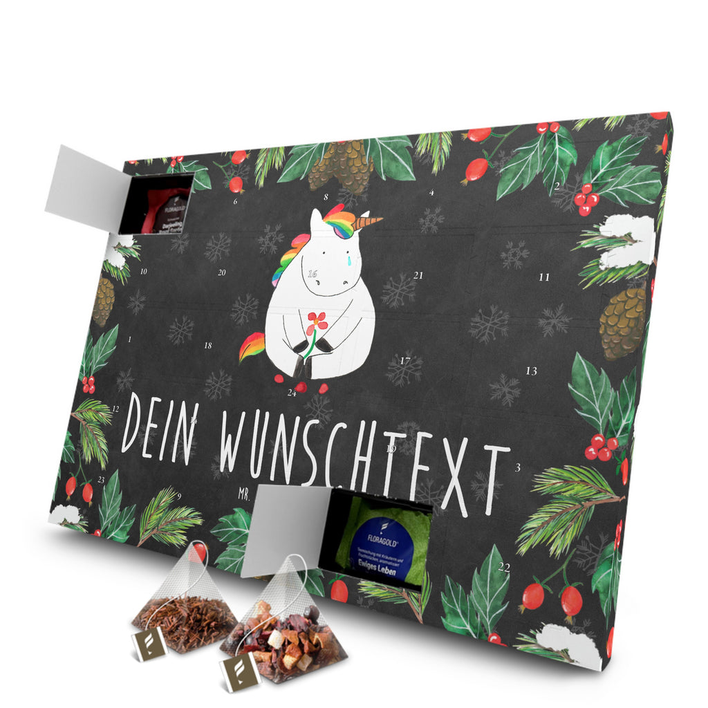 Personalisierter Tee Adventskalender Einhorn Traurig Personalisierter Tee Adventskalender, Einhorn, Einhörner, Einhorn Deko, Pegasus, Unicorn, Glitzer, Trösten. Freundschaft, Freunde, Liebe, Trauer, Grußkarte, Blume