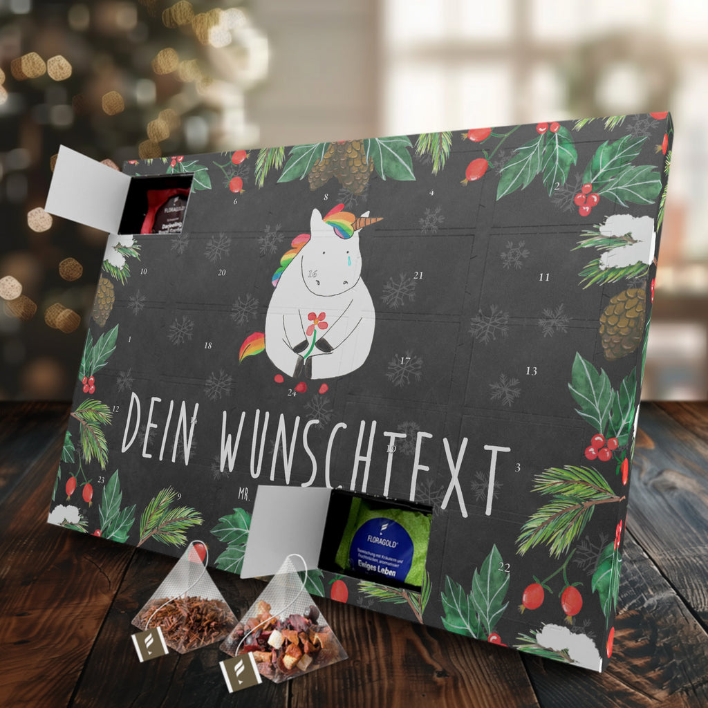 Personalisierter Tee Adventskalender Einhorn Traurig Personalisierter Tee Adventskalender, Einhorn, Einhörner, Einhorn Deko, Pegasus, Unicorn, Glitzer, Trösten. Freundschaft, Freunde, Liebe, Trauer, Grußkarte, Blume