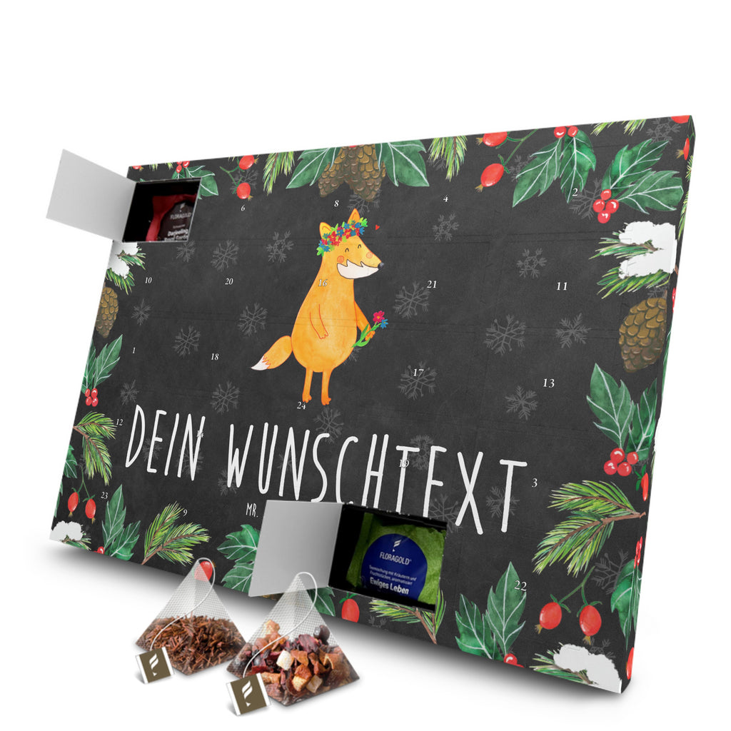 Personalisierter Tee Adventskalender Fuchs Blumen Personalisierter Tee Adventskalender, Fuchs, Füchse, Fox, Liebe, Freundin, Fuchsmädchen, Blumenmädchen, Freundinnen, Liebesbeweis, Blume, Blumen, Motivation, Freude, ich, mich, Selbstliebe