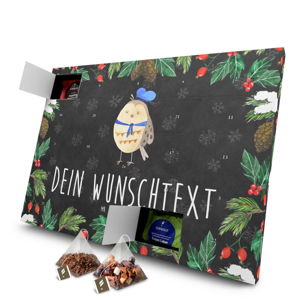 Personalisierter Tee Adventskalender Eule Matrose Personalisierter Tee Adventskalender, Eule, Eule Spruch, Eule Deko, Owl, Wortspiel lustig, Matrose, Freundin, Ehe, Seefahrer, Heimathafen, Hochzeitstag Geschenk