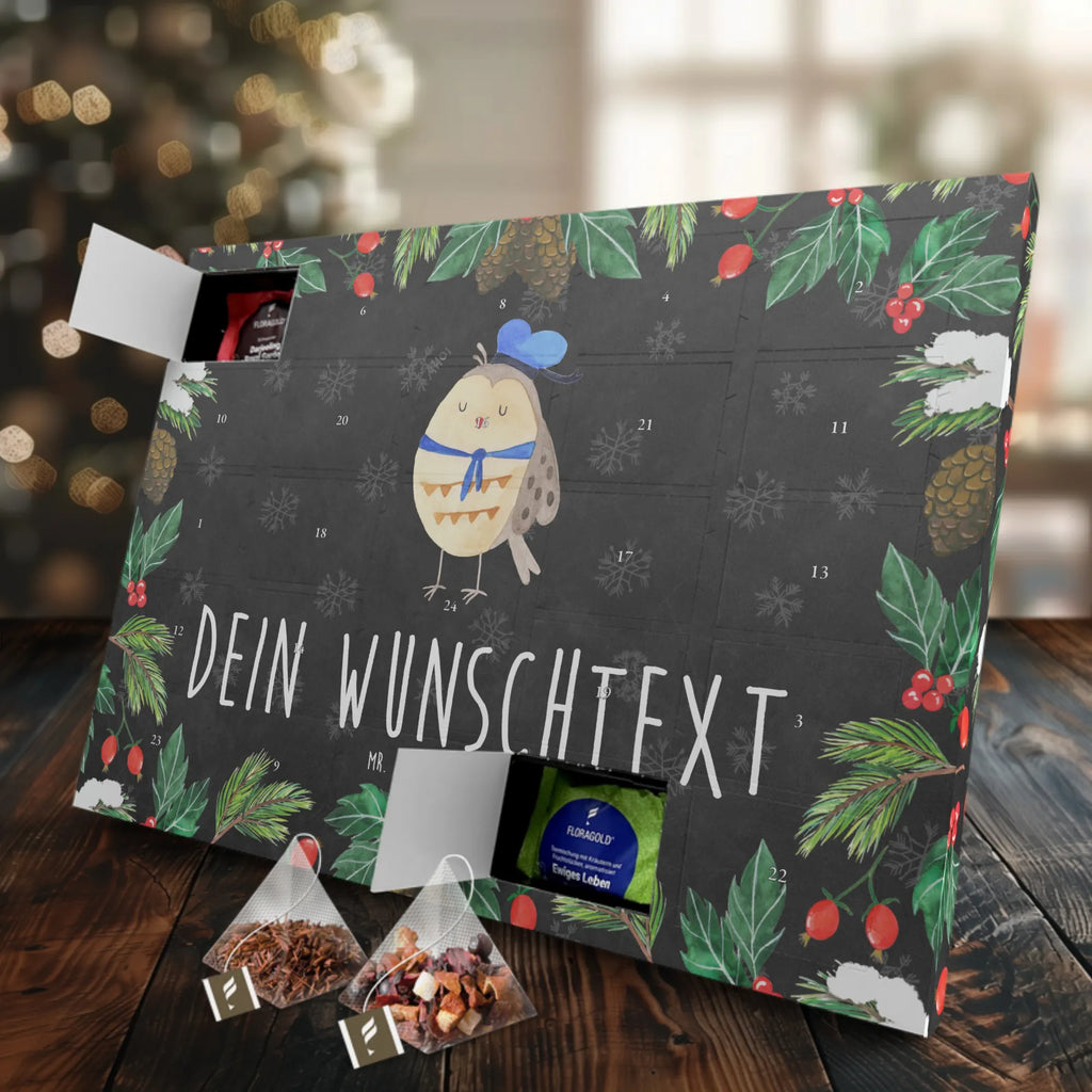 Personalisierter Tee Adventskalender Eule Matrose Personalisierter Tee Adventskalender, Eule, Eule Spruch, Eule Deko, Owl, Wortspiel lustig, Matrose, Freundin, Ehe, Seefahrer, Heimathafen, Hochzeitstag Geschenk