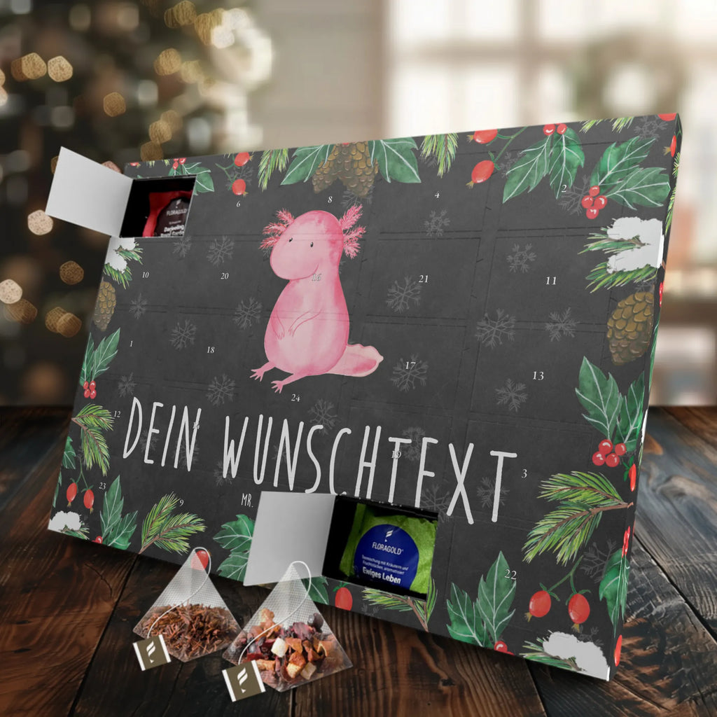 Personalisierter Tee Adventskalender Axolotl null Personalisierter Tee Adventskalender, Axolotl, Molch, Axolot, vergnügt, fröhlich, zufrieden, Lebensstil, Weisheit, Lebensweisheit, Liebe, Freundin