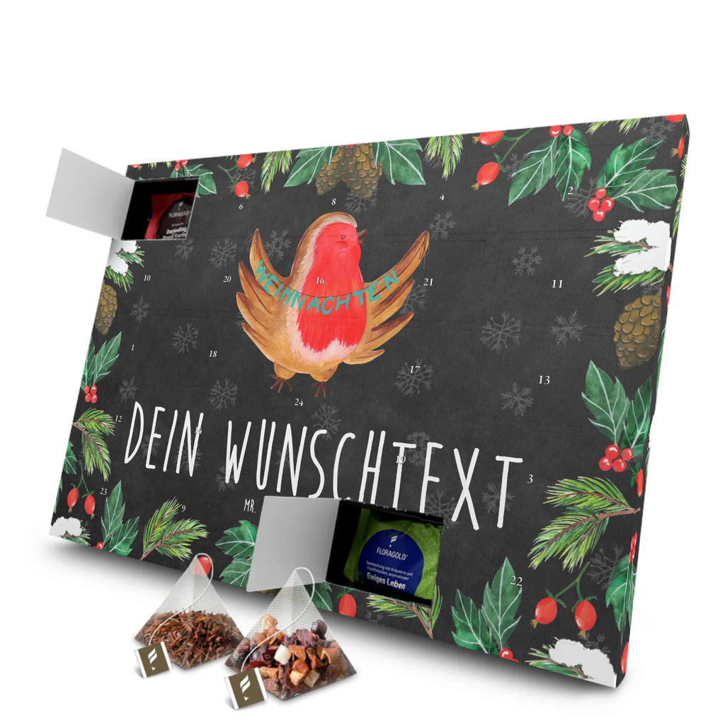 Personalisierter Tee Adventskalender Rotkehlchen Weihnachten Personalisierter Tee Adventskalender, Winter, Weihnachten, Weihnachtsdeko, Nikolaus, Advent, Heiligabend, Wintermotiv, Frohe Weihnachten, Weihnachtsmotiv, Weihnachtsgruß, Vogel, xmas