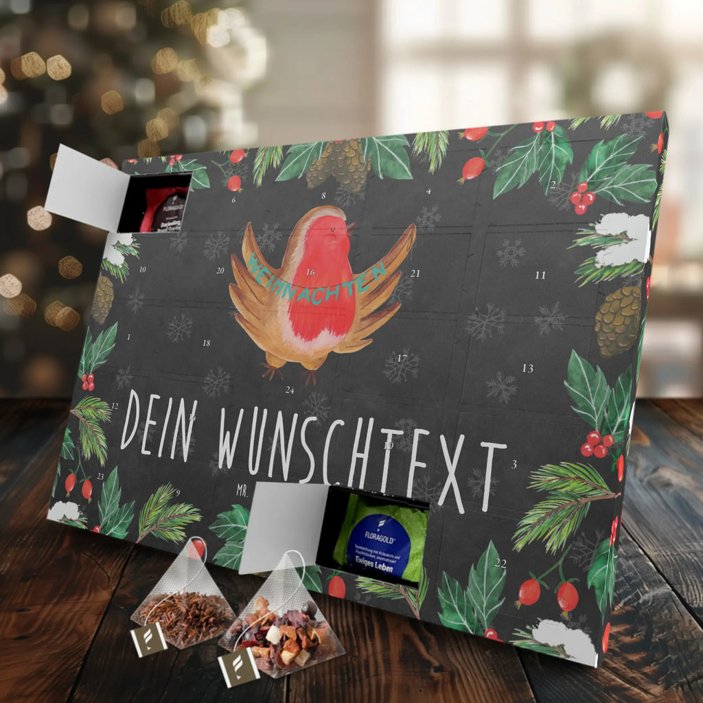 Personalisierter Tee Adventskalender Rotkehlchen Weihnachten Personalisierter Tee Adventskalender, Winter, Weihnachten, Weihnachtsdeko, Nikolaus, Advent, Heiligabend, Wintermotiv, Frohe Weihnachten, Weihnachtsmotiv, Weihnachtsgruß, Vogel, xmas