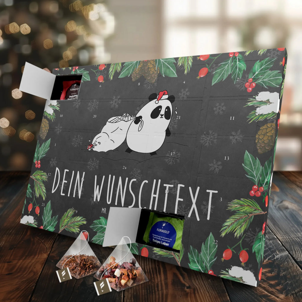 Personalisierter Tee Adventskalender Panda Weihnachten Personalisierter Tee Adventskalender