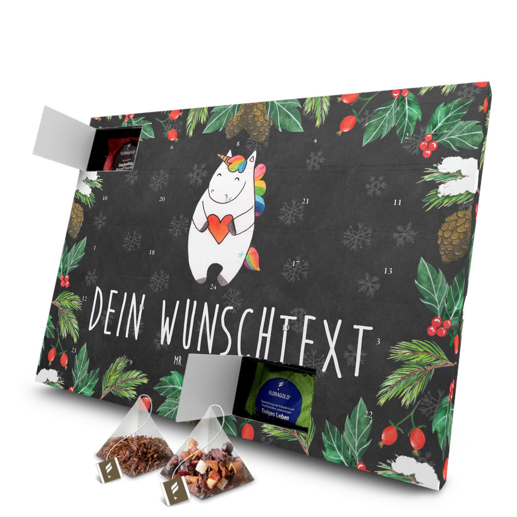 Personalisierter Tee Adventskalender Einhorn Herz Personalisierter Tee Adventskalender, Einhorn, Einhörner, Einhorn Deko, Pegasus, Unicorn, Herz, schlimm, böse, witzig, lustig, Freundin, anders, bunt