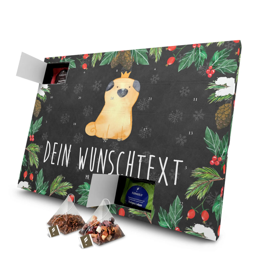 Personalisierter Tee Adventskalender Mops Krone Personalisierter Tee Adventskalender, Hund, Hundemotiv, Haustier, Hunderasse, Tierliebhaber, Hundebesitzer, Sprüche, Mops, allergisch, kinderlos, Hausregel, Hundebesitzer. Spruch, lustig