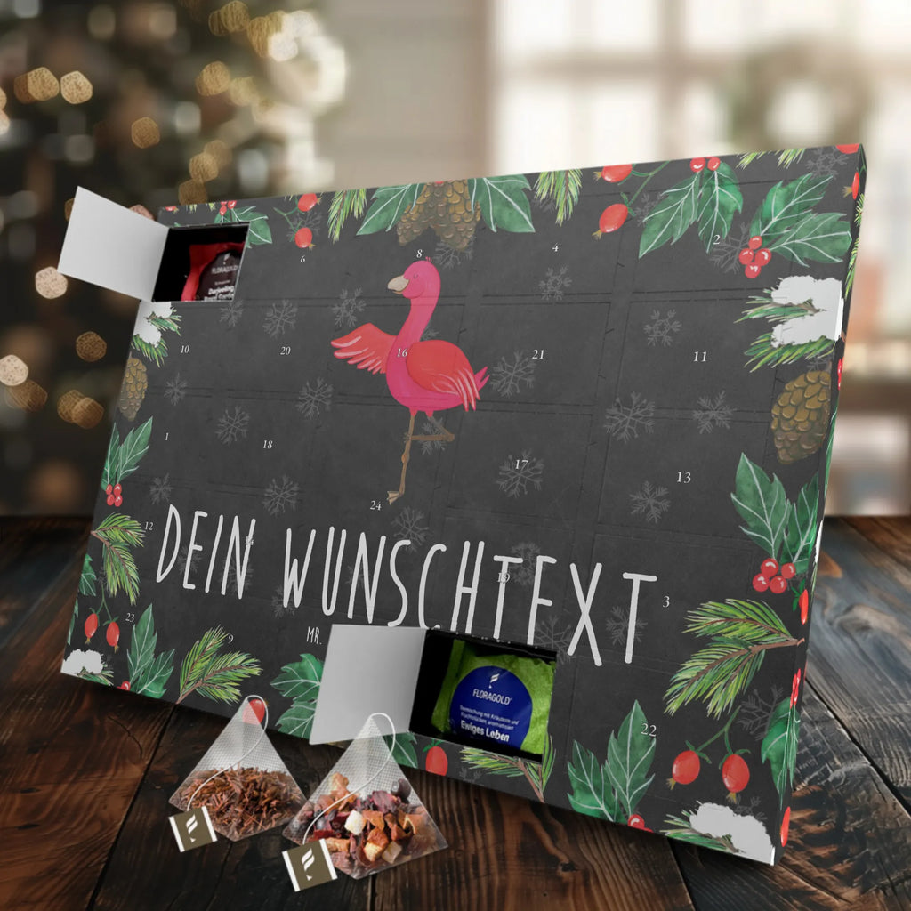 Personalisierter Tee Adventskalender Flamingo Yoga Personalisierter Tee Adventskalender, Flamingo, Vogel, Yoga, Namaste, Achtsamkeit, Yoga-Übung, Entspannung, Ärger, Aufregen, Tiefenentspannung