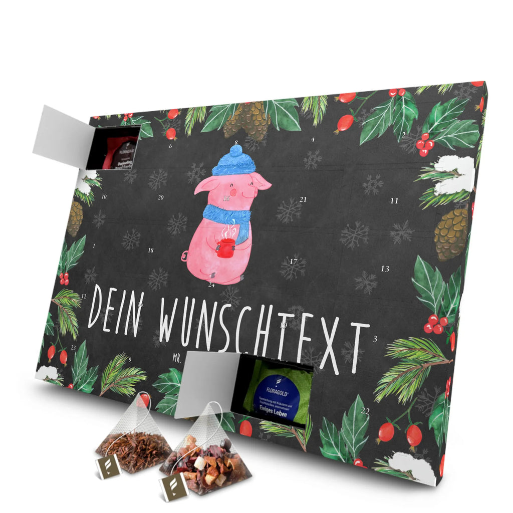 Personalisierter Tee Adventskalender Schweinchen Glühwein Personalisierter Tee Adventskalender, Winter, Weihnachten, Weihnachtsdeko, Nikolaus, Advent, Heiligabend, Wintermotiv, Glühwein, Betrunken, Weihnachtsmarkt, Spruch