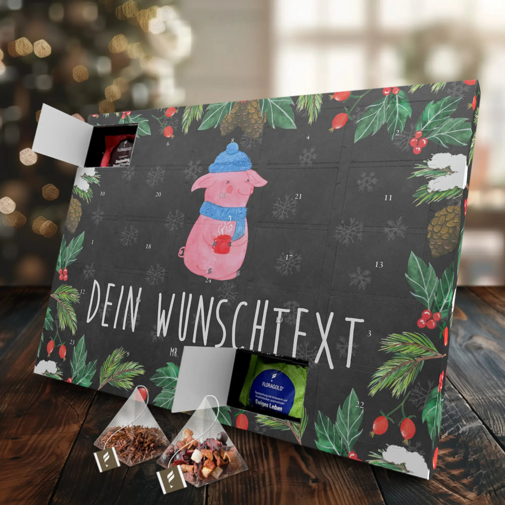 Personalisierter Tee Adventskalender Schweinchen Glühwein Personalisierter Tee Adventskalender, Winter, Weihnachten, Weihnachtsdeko, Nikolaus, Advent, Heiligabend, Wintermotiv, Glühwein, Betrunken, Weihnachtsmarkt, Spruch