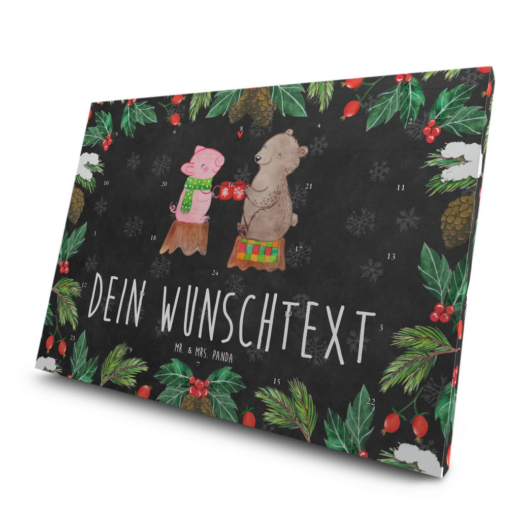 Personalisierter Tee Adventskalender Glühschwein Sause Personalisierter Tee Adventskalender, Winter, Weihnachten, Weihnachtsdeko, Nikolaus, Advent, Heiligabend, Wintermotiv, Prost, Alles Gute, Weihnachtszeit, Schwein, Bär