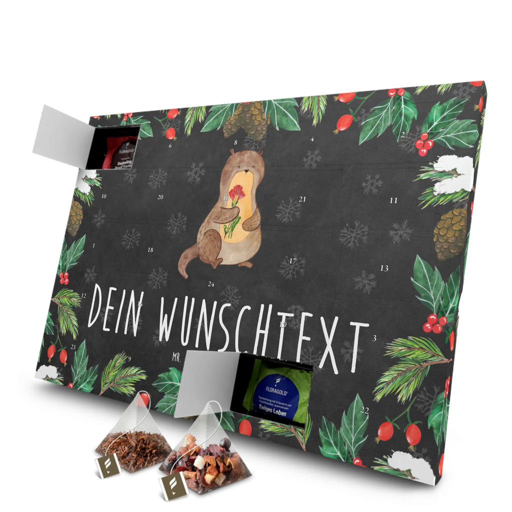 Personalisierter Tee Adventskalender Otter Blumenstrauß Personalisierter Tee Adventskalender, Otter, Fischotter, Seeotter, Otter Seeotter See Otter