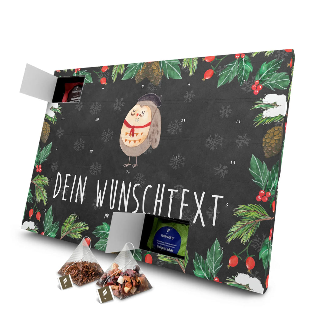 Personalisierter Tee Adventskalender Eule Frankreich Personalisierter Tee Adventskalender, Eule, Eulen, Eule Deko, Owl, hibou, La vie est belle, das Leben ist schön, Spruch schön, Spruch Französisch, Frankreich