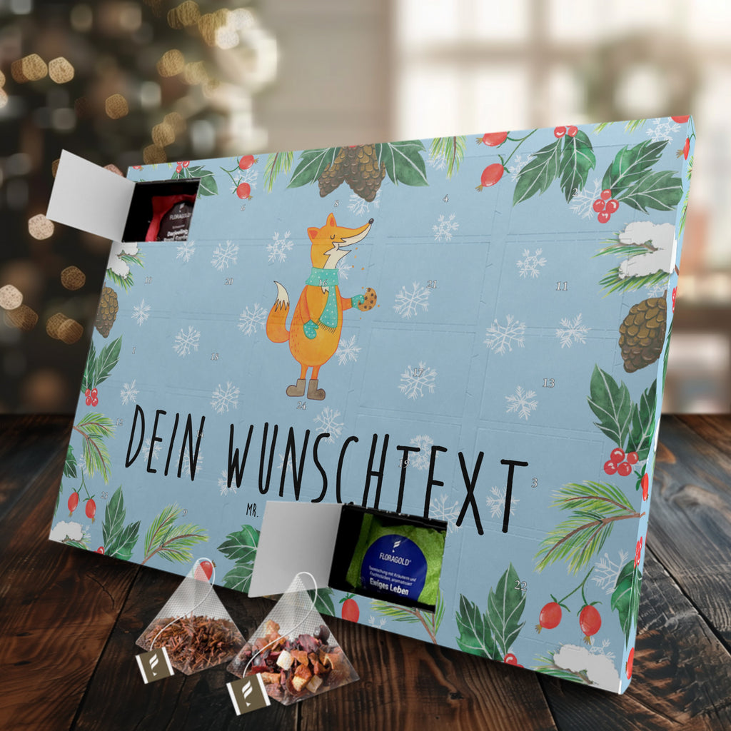 Personalisierter Tee Adventskalender Fuchs Keks Personalisierter Tee Adventskalender, Fuchs, Füchse, Backen Spruch, Kekse, Winter, Weihnachtszeit, Plätzchen, Liebe, Küche Deko