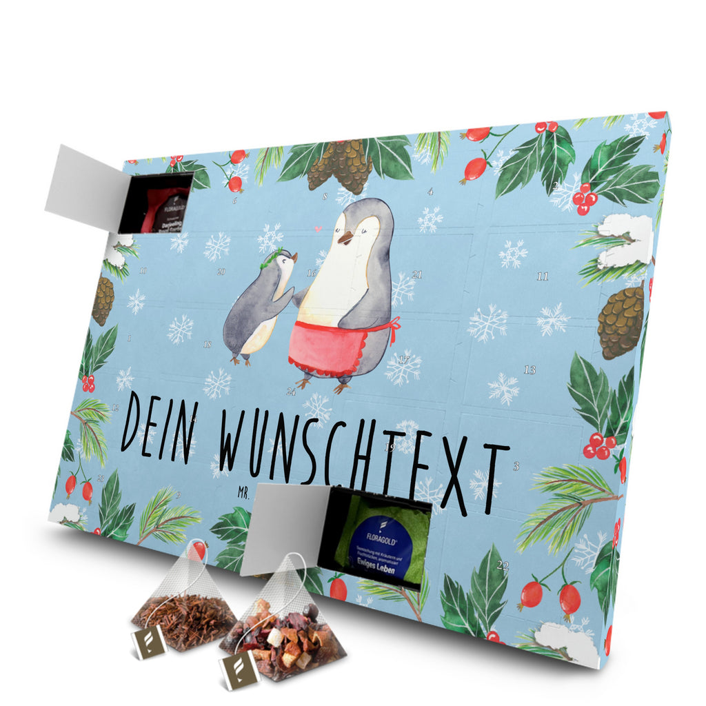 Personalisierter Tee Adventskalender Pinguin mit Kind Personalisierter Tee Adventskalender, Familie, Vatertag, Muttertag, Bruder, Schwester, Mama, Papa, Oma, Opa, Geschenk, Mami, Mutti, Mutter, Geburststag