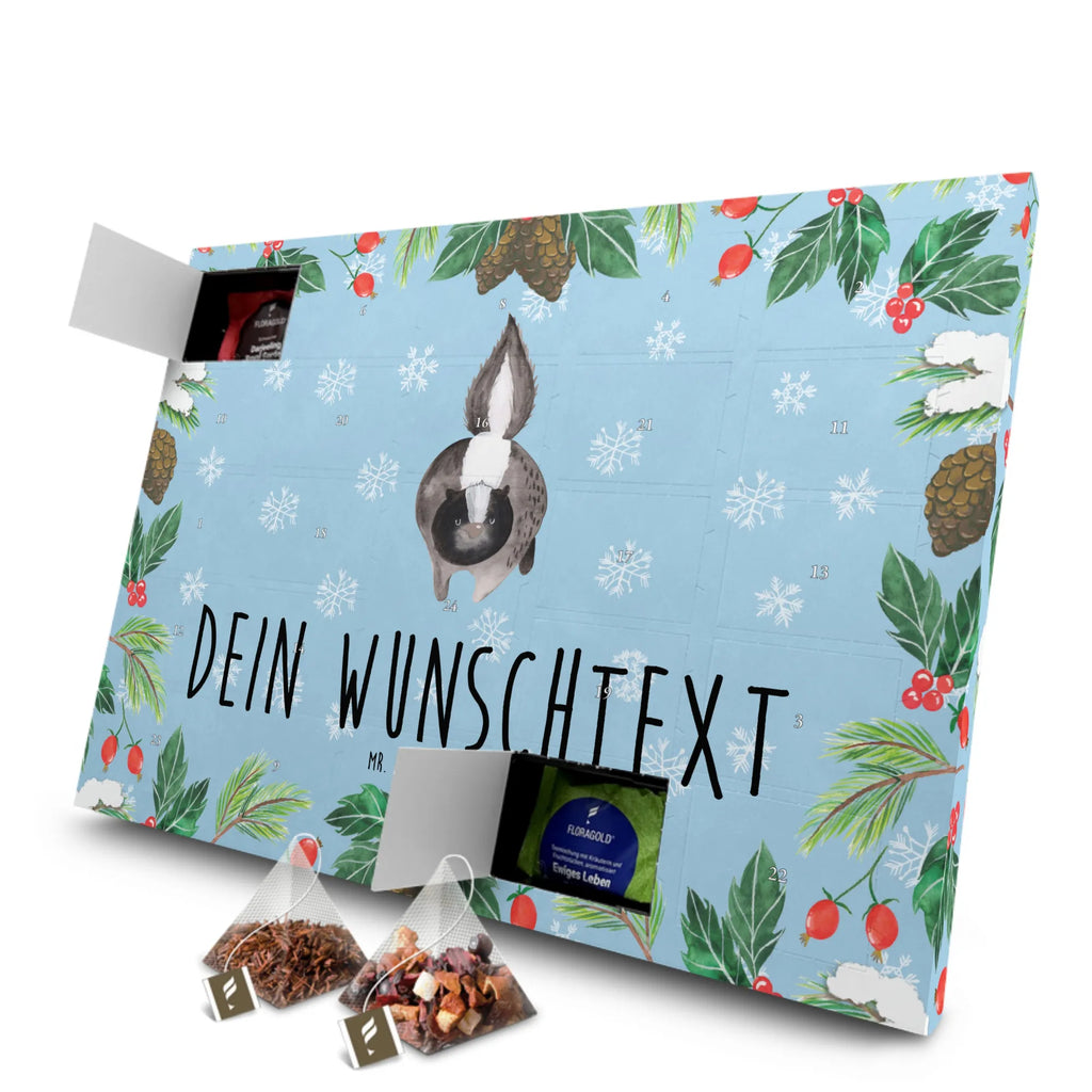 Personalisierter Tee Adventskalender Stinktier Angriff Personalisierter Tee Adventskalender, Stinktier, Skunk, Wildtier, Raubtier, Stinker, Stinki, wütend, Drohung