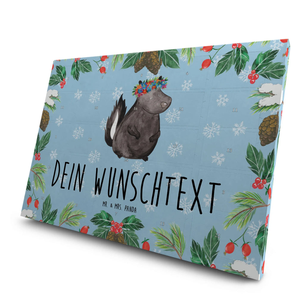 Personalisierter Tee Adventskalender Stinktier Mädchen Personalisierter Tee Adventskalender, Stinktier, Skunk, Wildtier, Raubtier, Stinker, Stinki, Yoga, Namaste, Lebe, Liebe, Lache