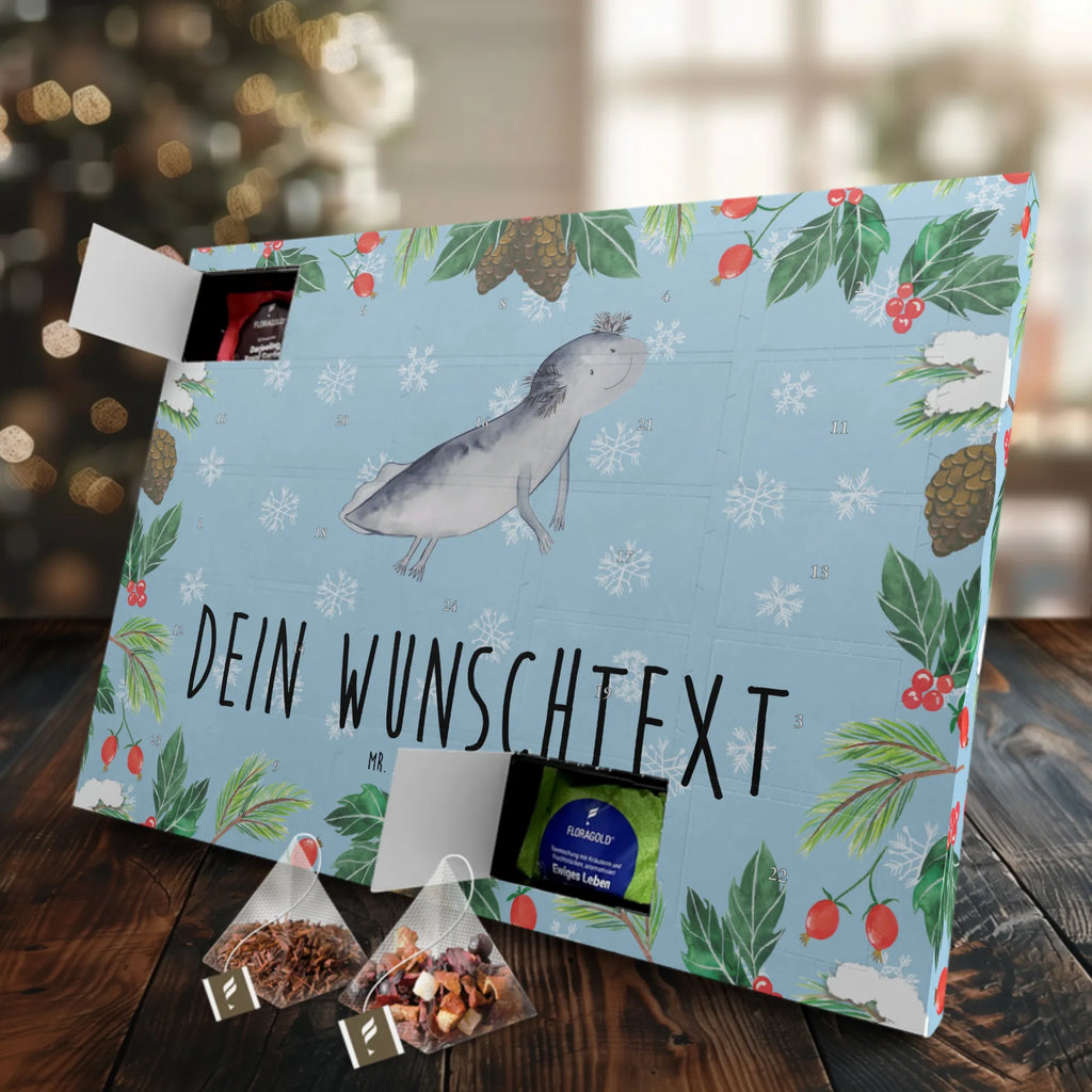 Personalisierter Tee Adventskalender Axolotl Schwimmen Personalisierter Tee Adventskalender, Axolotl, Molch, Axolot, Schwanzlurch, Lurch, Lurche, Problem, Probleme, Lösungen, Motivation