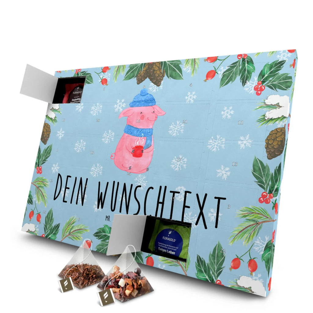 Personalisierter Tee Adventskalender Schwein Glühwein Personalisierter Tee Adventskalender, Winter, Weihnachten, Weihnachtsdeko, Nikolaus, Advent, Heiligabend, Wintermotiv, Glühschwein, Glühwein, Weihnachtsmarkt, Punsch