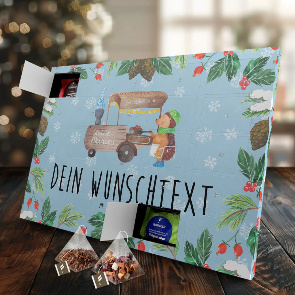 Personalisierter Tee Adventskalender Igel Maronen Personalisierter Tee Adventskalender, Winter, Weihnachten, Weihnachtsdeko, Nikolaus, Advent, Heiligabend, Wintermotiv, Maronen, Weihnachtsmarkt, Kastanien, Duft