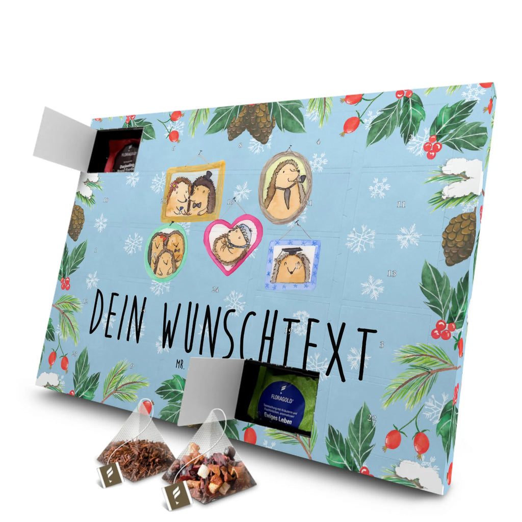 Personalisierter Tee Adventskalender Igel Familie Personalisierter Tee Adventskalender, Familie, Vatertag, Muttertag, Bruder, Schwester, Mama, Papa, Oma, Opa, Liebe, Igel, Bilder, Zusammenhalt, Glück