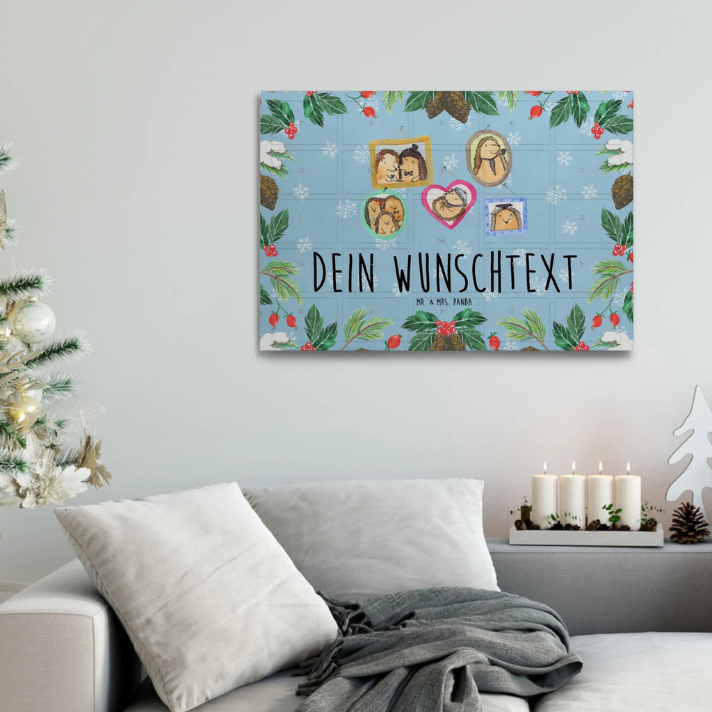 Personalisierter Tee Adventskalender Igel Familie Personalisierter Tee Adventskalender, Familie, Vatertag, Muttertag, Bruder, Schwester, Mama, Papa, Oma, Opa, Liebe, Igel, Bilder, Zusammenhalt, Glück