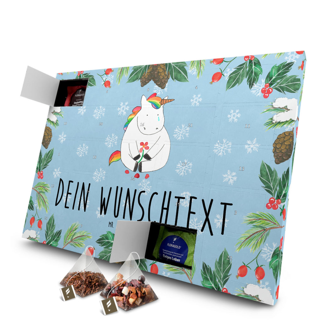 Personalisierter Tee Adventskalender Einhorn Traurig Personalisierter Tee Adventskalender, Einhorn, Einhörner, Einhorn Deko, Pegasus, Unicorn, Glitzer, Trösten. Freundschaft, Freunde, Liebe, Trauer, Grußkarte, Blume