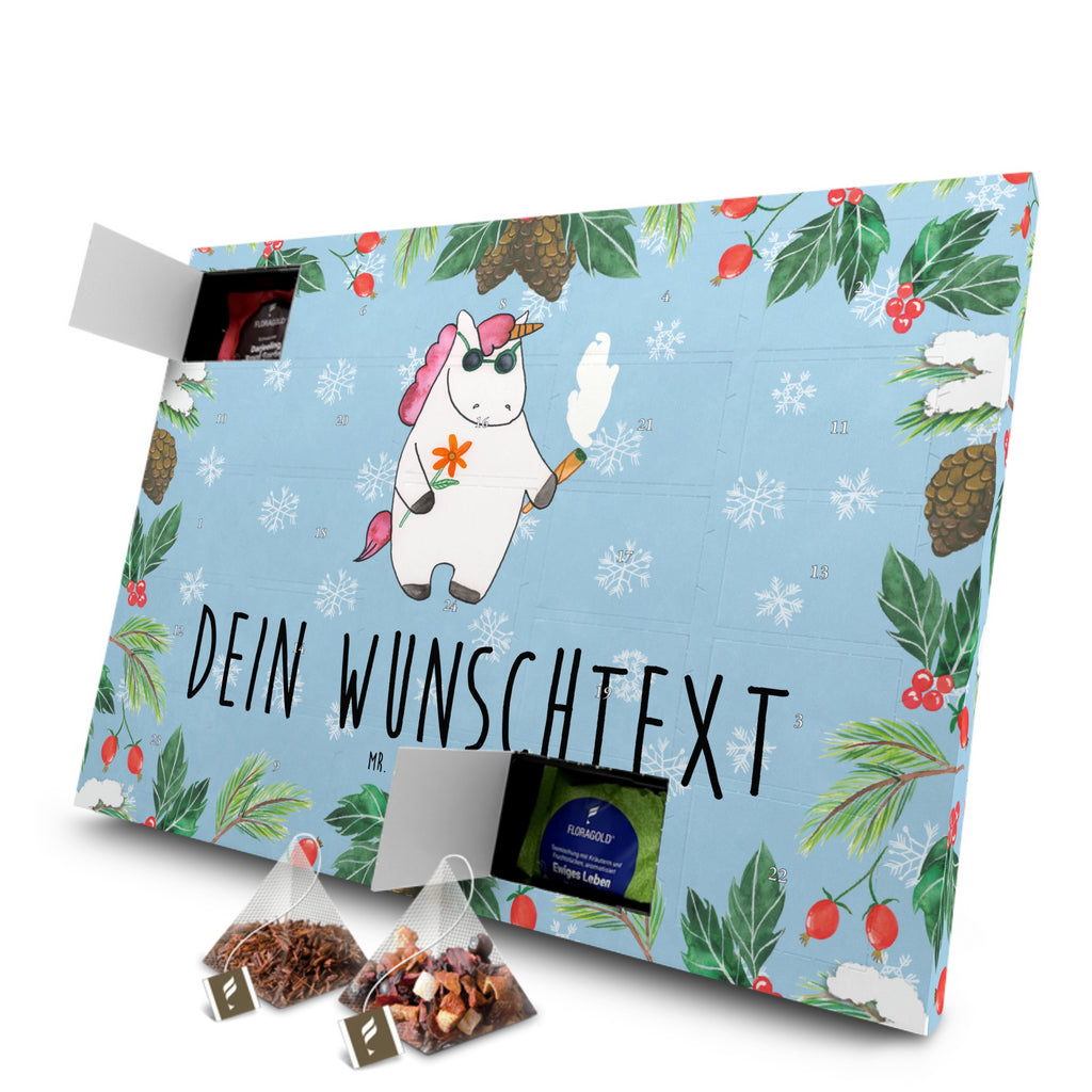 Personalisierter Tee Adventskalender Einhorn Woodstock Personalisierter Tee Adventskalender, Einhorn, Einhörner, Einhorn Deko, Pegasus, Unicorn, Kiffen, Joint, Zigarette, Alkohol, Party, Spaß. lustig, witzig, Woodstock