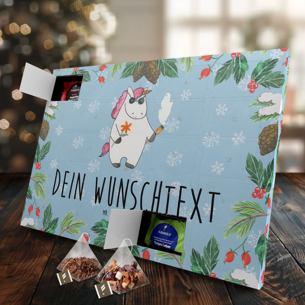 Personalisierter Tee Adventskalender Einhorn Woodstock Personalisierter Tee Adventskalender, Einhorn, Einhörner, Einhorn Deko, Pegasus, Unicorn, Kiffen, Joint, Zigarette, Alkohol, Party, Spaß. lustig, witzig, Woodstock