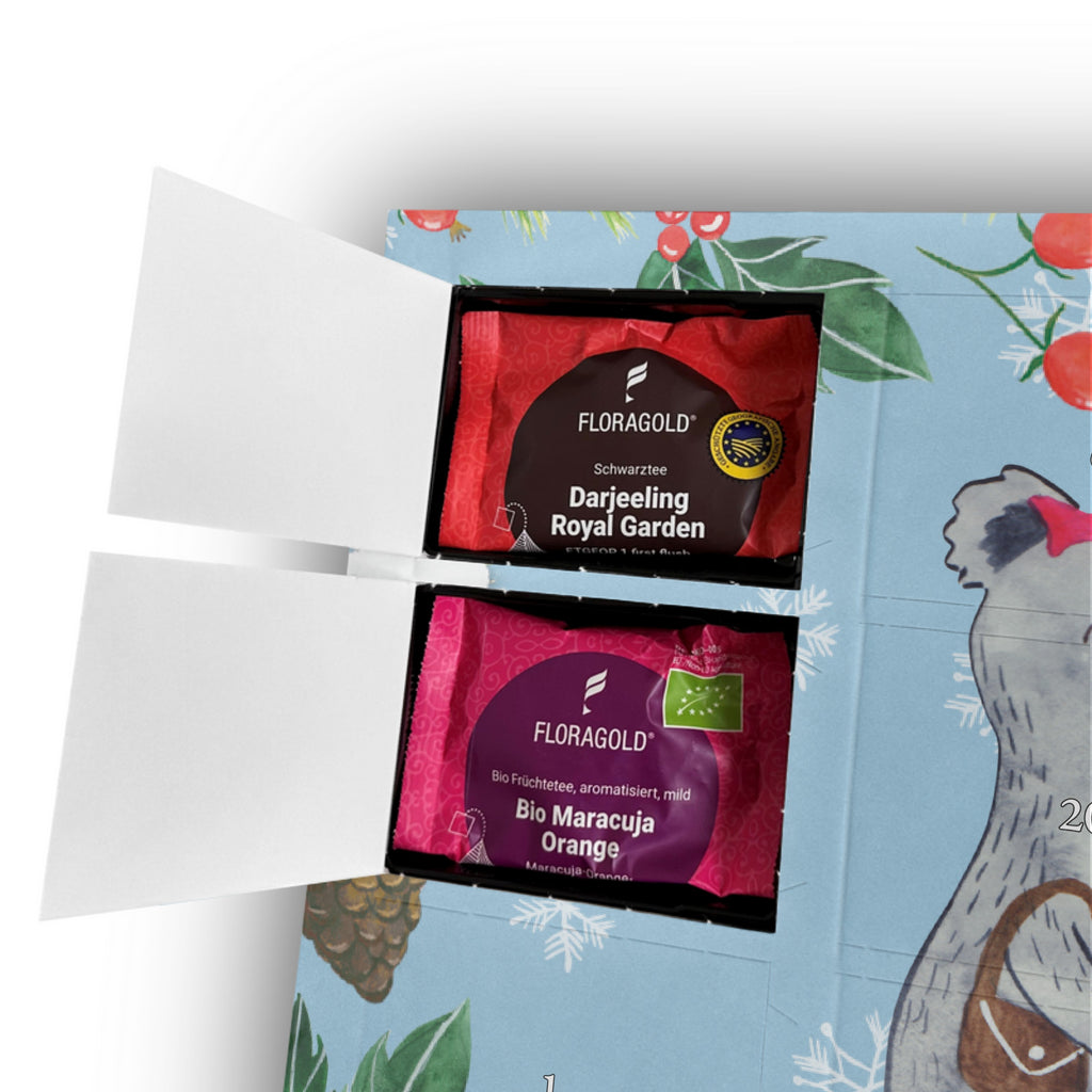 Personalisierter Tee Adventskalender Koala Familie zwei Personalisierter Tee Adventskalender, Familie, Vatertag, Muttertag, Bruder, Schwester, Mama, Papa, Oma, Opa, Koala, Koalabär, beste Familie, Familienzeit, Familienleben, Koalafamilie, Lieblingsfamilie