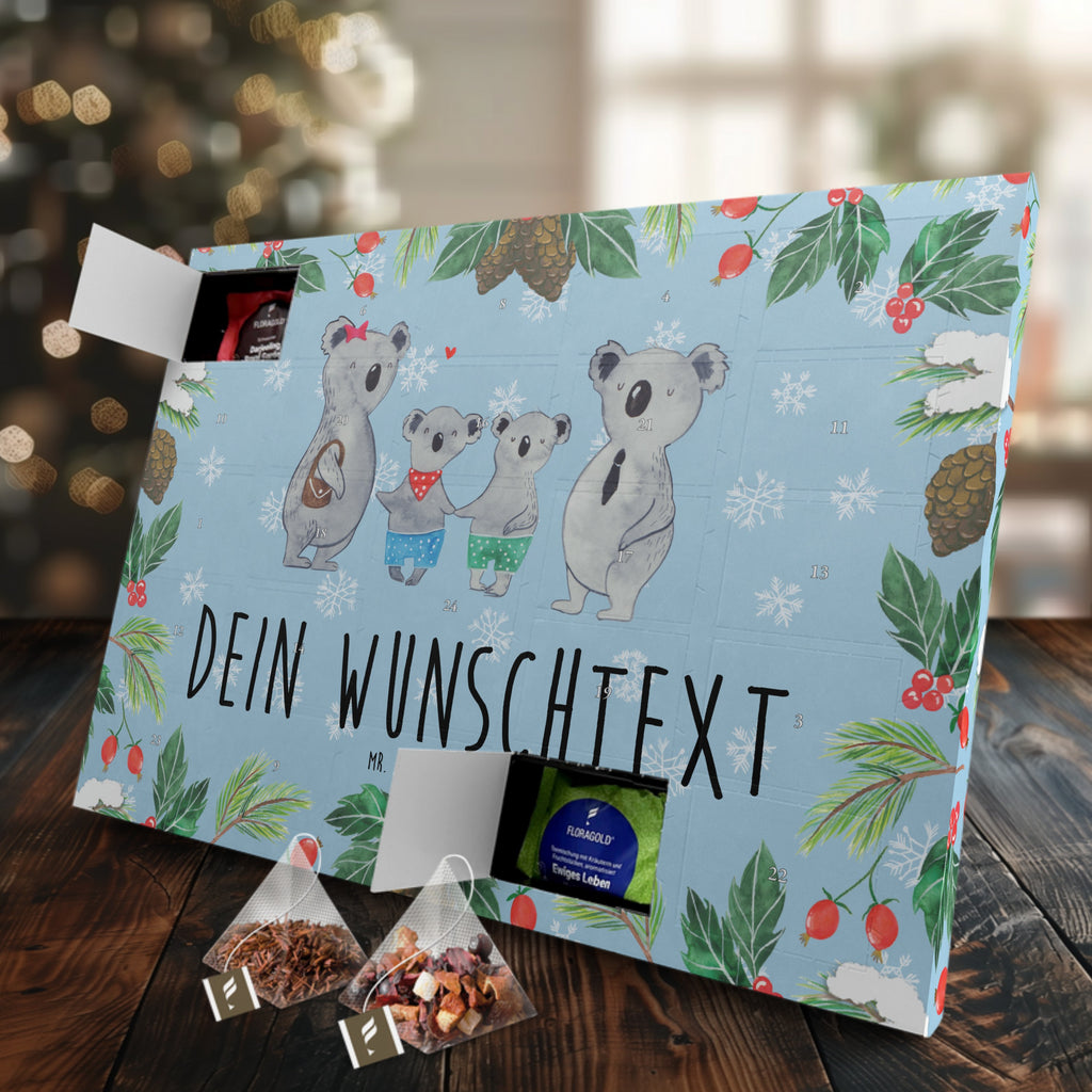 Personalisierter Tee Adventskalender Koala Familie zwei Personalisierter Tee Adventskalender, Familie, Vatertag, Muttertag, Bruder, Schwester, Mama, Papa, Oma, Opa, Koala, Koalabär, beste Familie, Familienzeit, Familienleben, Koalafamilie, Lieblingsfamilie