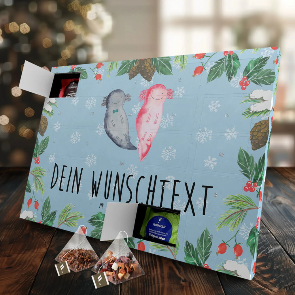 Personalisierter Tee Adventskalender Axolotl Freundin Personalisierter Tee Adventskalender, Axolotl, Molch, Axolot, Schwanzlurch, Lurch, Lurche, Liebe, große Liebe, Liebesbeweis, Freund, Verlobter, Ehemann, Jahrestag, Valentinstag