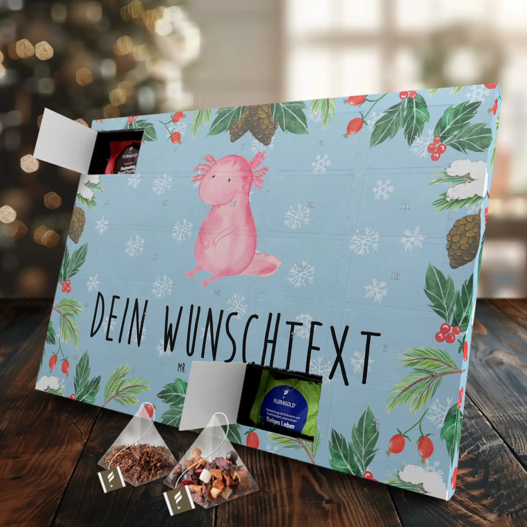 Personalisierter Tee Adventskalender Axolotl null Personalisierter Tee Adventskalender, Axolotl, Molch, Axolot, vergnügt, fröhlich, zufrieden, Lebensstil, Weisheit, Lebensweisheit, Liebe, Freundin