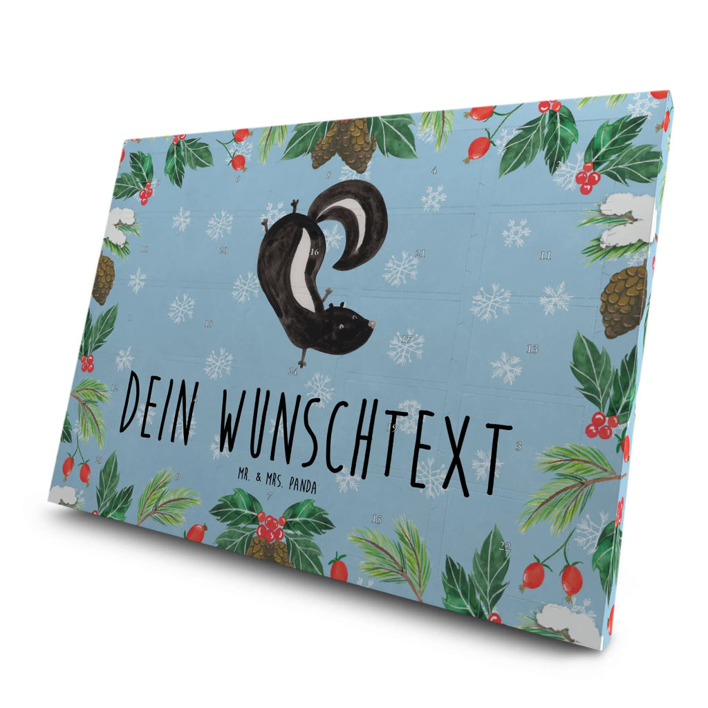 Personalisierter Tee Adventskalender Stinktier Handstand Personalisierter Tee Adventskalender, Stinktier, Skunk, Wildtier, Raubtier, Stinker, Stinki, Spielplatz, verpielt, Kind