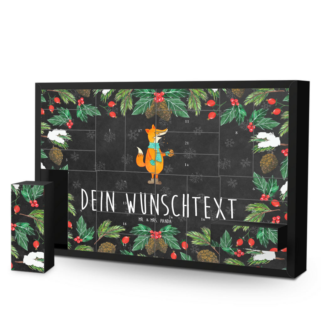 Personalisierter Befüllbarer Adventskalender Fuchs Keks Befüllbarer Adventskalender, Adventskalender zum selbst befüllen, Fuchs, Füchse, Backen Spruch, Kekse, Winter, Weihnachtszeit, Plätzchen, Liebe, Küche Deko