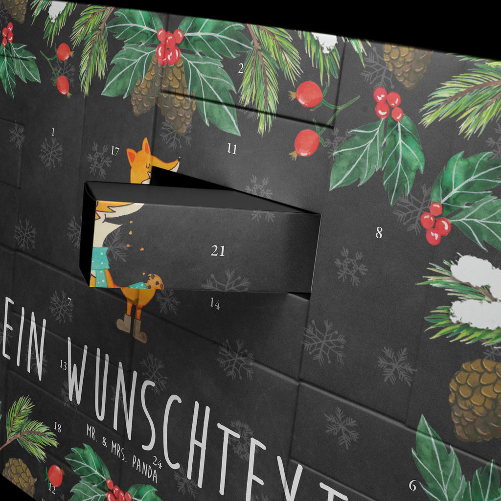 Personalisierter Befüllbarer Adventskalender Fuchs Keks Befüllbarer Adventskalender, Adventskalender zum selbst befüllen, Fuchs, Füchse, Backen Spruch, Kekse, Winter, Weihnachtszeit, Plätzchen, Liebe, Küche Deko